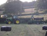 Wrapping grass silage bales for winter feed
